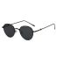 Fashion Gold Frame All Gray Piece Pc Oval Sunglasses