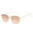 Fashion Gold Frame Gradient Tea Slices Pc Square Sunglasses