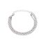 Fashion Stainless Steel Diamond Embossed Double Layer Bracelet Silver One Piece Stainless Steel Diamond Double Chain Men's Bracelet