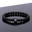 Fashion 10mm Lucky Billiard Black Eight Imitation Obsidian Piece Black Beaded Billiards Bracelet For Men
