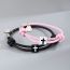 Fashion A Pair Of Leather Cord Crosses In Black And Pink A Pair Of Stainless Steel Cross Love Leather Rope Hand Straps