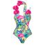 Fashion Hollow Suit Polyester Printed Halter One-piece Swimsuit Beach Skirt Set