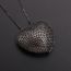 Fashion Black Copper Inlaid Zirconium Love Necklace