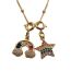 Fashion 1# Copper Inlaid Zirconium Heart Rainbow Necklace
