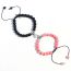 Fashion Black Frosted + Amethyst A Pair Of Geometric Beaded Magnetic Love Bracelets
