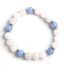 Fashion White Jade + Aquamarine Colorblock Beaded Bracelet