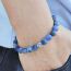 Fashion Blue Stone + Map Stone Geometric Beaded Men's Bracelet