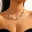 Fashion 17 More Pendants Metal Geometric Pearl Beads Necklace