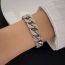 Fashion Silver Alloy Diamond Geometric Chain Bracelet