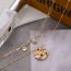 Fashion Gold Irregular Shaped Medallion Double Layer Necklace
