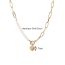 Fashion Gold Alloy Pearl Beads Spliced Chain Love Necklace