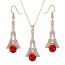 Fashion 2# Alloy Diamond Drop Earrings And Necklace Set