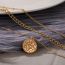 Fashion Gold Alloy Geometric Round Multi-layer Necklace