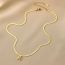 Fashion V Alloy Diamond 26 Letter Snake Bone Chain Necklace