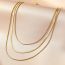 Fashion Gold Stainless Steel Snake Chain Multi-layer Necklace