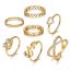 Fashion 4# Alloy Diamond Geometric Ring Set