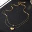 Fashion Gold Stainless Steel Diamond Love Double Layer Necklace