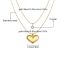 Fashion Gold Stainless Steel Diamond Love Double Layer Necklace