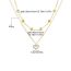 Fashion Gold Alloy Diamond Love Double Layer Necklace