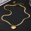 Fashion Gold Stainless Steel Snake Chain Love Necklace