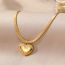 Fashion Gold Stainless Steel Snake Chain Love Necklace