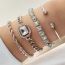 Fashion 4# Alloy Diamond Geometric Chain Bracelet Set