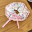Fashion A Pink Edge White Background Hair Tie Fabric Printed Pleated Hair Rope
