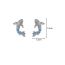 Fashion White Zircon Whale Copper And Diamond Whale Stud Earrings