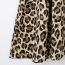 Fashion Leopard Print Blended Printed Lapel Maxi Skirt