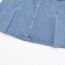 Fashion Blue Denim Pleated Skirt
