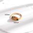 Fashion White Ring Titanium Steel Sector-shaped Oil Drop Open Ring