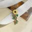 Fashion Long-stemmed Sunflower Metal Sunflower Brooch