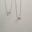 Fashion Asymmetrical Bow Tassel Necklace Titanium Steel Line Bow Necklace