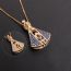 Fashion 8# Gold-plated Copper Geometric Necklace With Diamonds