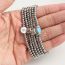 Fashion Moon Stainless Steel Geometric Beaded Moon Bracelet