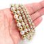 Fashion 8mm Metal Pearl Gold Beads Bead Bracelet