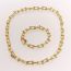 Fashion 70cm Necklace Copper Inlaid Zirconium Geometric Chain Necklace