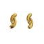 Fashion Gold Gold-plated Copper Geometric Irregular Cross Stud Earrings