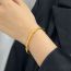 Fashion Gold Stainless Steel Diamond Wave Bracelet