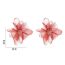 Fashion Pink Chiffon Flower Stud Earrings