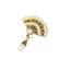 Fashion Gold Alloy Diamond And Pearl Fan-shaped Brooch