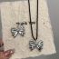 Fashion White Crystal Beaded Bow Necklace