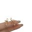 Fashion Gold Copper Geometric Bow Stud Earrings