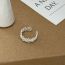 Fashion Silver Copper Geometric Flower Open Ring