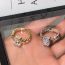 Fashion Silver Copper Inlaid Zirconium Square Open Ring