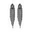 Fashion Black Metal Diamond Tassel Drop Earrings