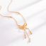 Fashion Ribbon Bow Gold Necklace Titanium Steel Ribbon Bow Necklace