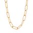 Fashion Long Flat Round Embossed Gold Necklace Titanium Steel Chain Necklace