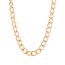 Fashion Oval Embossed Gold-tone Necklace Titanium Steel Oval Embossed Necklace