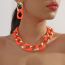 Fashion Multicolor Resin Chain Necklace And Earrings Set